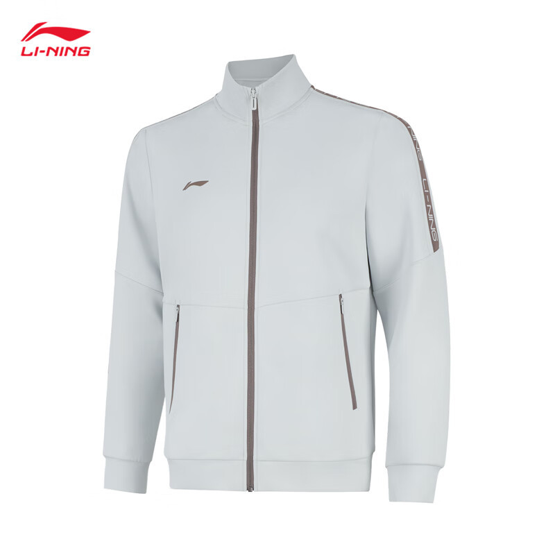 李宁(LI-NING) 男款2024开衫无帽卫衣AWDUA71-2 水滴灰 S-5XL(码数备注)