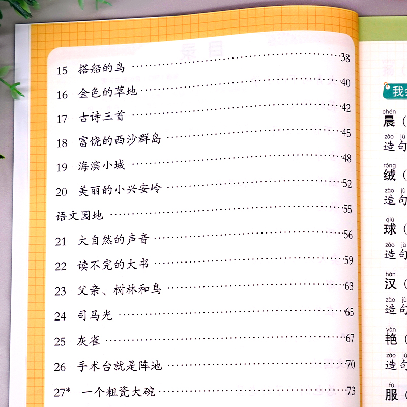 [3本]生字组词造句本+配套练习+看拼音 三年级上 [正版]斗半匠三年级上册下册同步生字组词造句拓展训练阅读本小学生3语高清大图