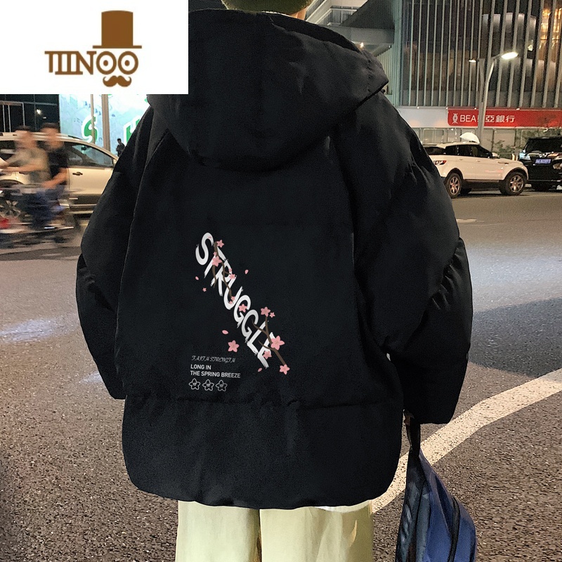 YANXU短款羽绒棉服男冬季加厚面包服青少年棉衣外套ins潮牌宽松小棉袄高清大图