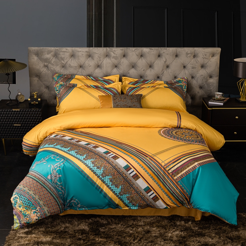 北极绒加绒针织棉四件套秋冬保暖床品1.8米床欧式风格家用被套床单