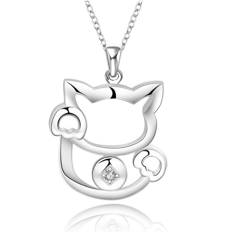 N591 Women Silver Necklace 镀925纯银女项链日韩版锁骨链潮人送女朋友七夕情人节礼物