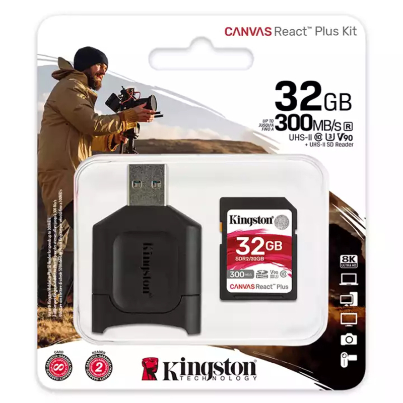 [免邮]金士顿(Kingston)32GB SD存储卡 读300MB/s 写260MB/s支持8K视频 附带UHS-II