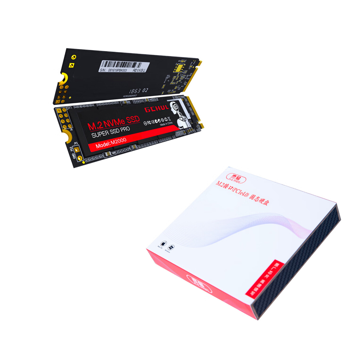 杰储(GCHUL) M2000 512g M.2接口(PCIe4.0) 固态硬盘 (计价单位:个) 黑色高清大图