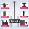 小米电视机吊架伸缩旋转天花板广告灯箱吸顶悬吊挂架32-70寸通用 加厚26-55寸孔距400*400mm