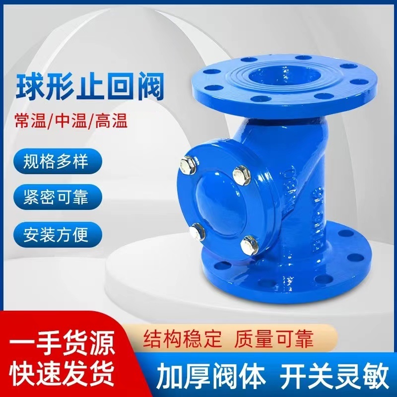 伟鹏双兴 铸铁法兰式球型止回阀 DN80 台高清大图
