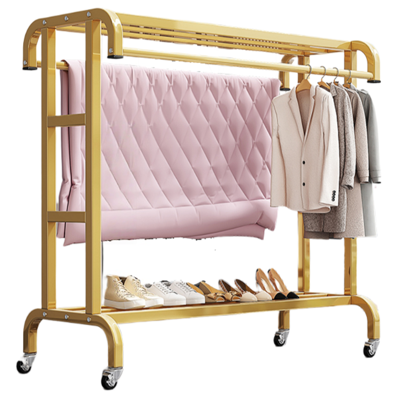 落地晾衣架金色高清大图