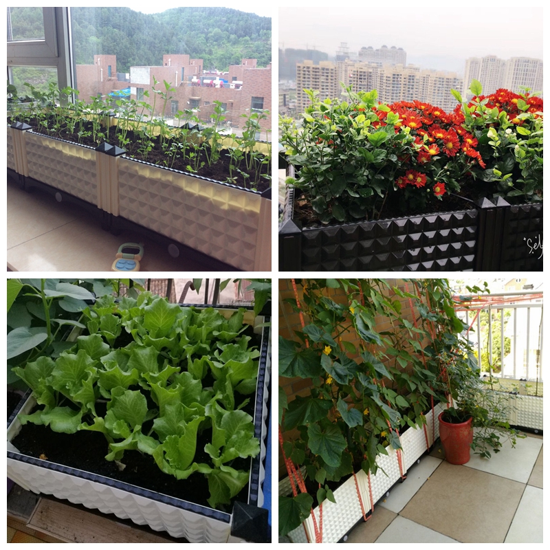 美帮汇加厚种菜盆阳台楼顶种花箱塑料花盆特大种植箱花新料种菜箱子高清大图