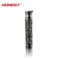 百诚HONEST复古花纹金属充气打火机 精镂空明火打火机专柜正品 假一罚十 官方授权 支持验货