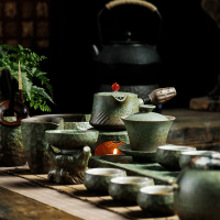 言艺(yanyi) 三才盖碗茶杯大号茶碗功夫茶具复古粗泡茶碗 枯木逢春盖碗