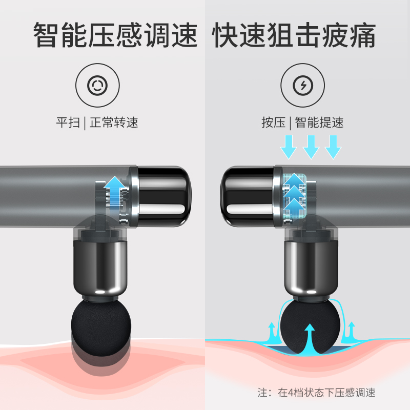 迪斯迷你筋膜枪DE-JM002 灰色 肌肉放松按摩仪高清大图
