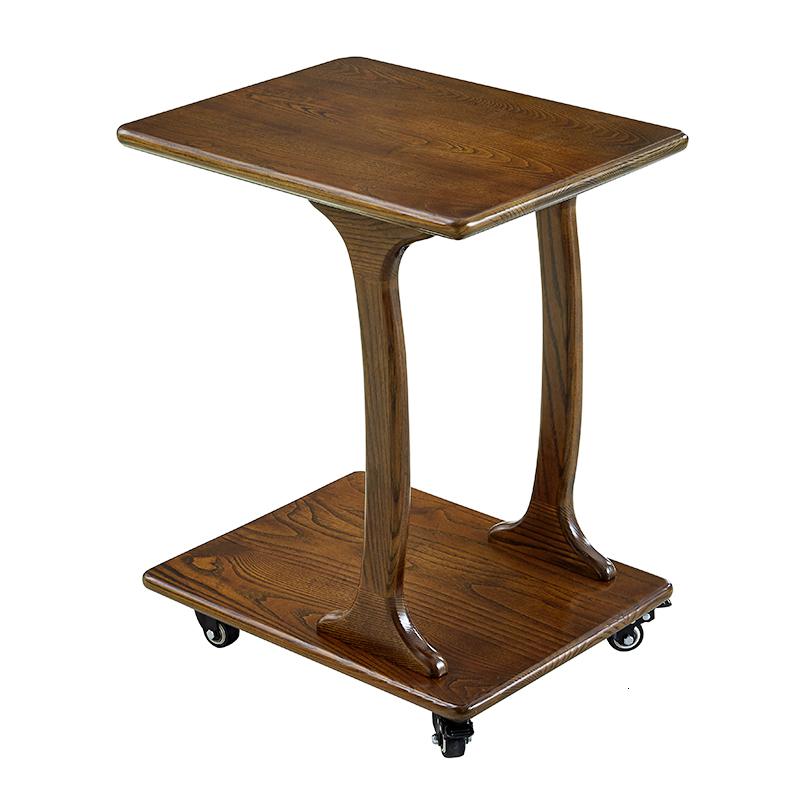 北欧可移动实木边几客厅沙发边桌角几柜带轮写字桌子小茶几床头桌高清大图