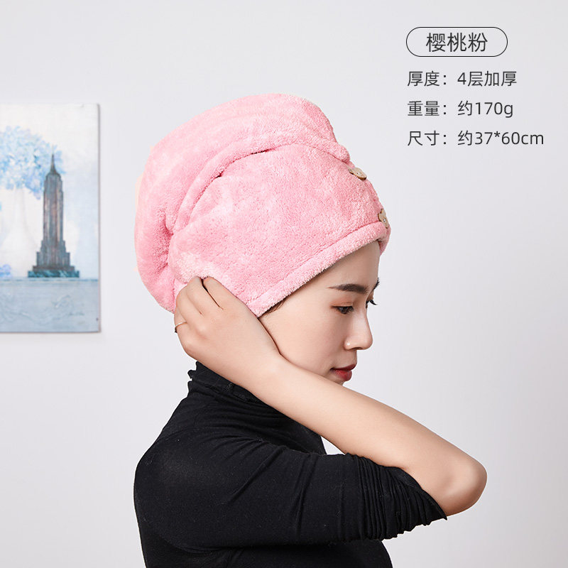 干发帽女加厚吸水速干可爱洗头巾擦头发浴帽包头巾韩国干发巾 三维工匠 典雅白【四层加厚//吸水强】
