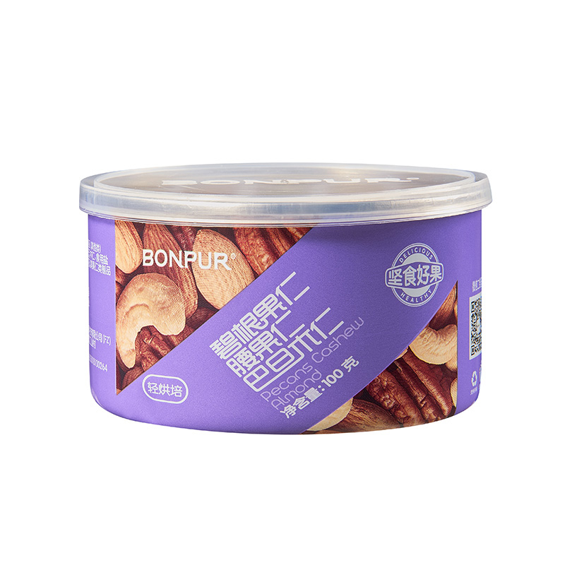 坚食好果巴旦木腰果仁碧根果100g混合罐装坚果休闲零食干果特产