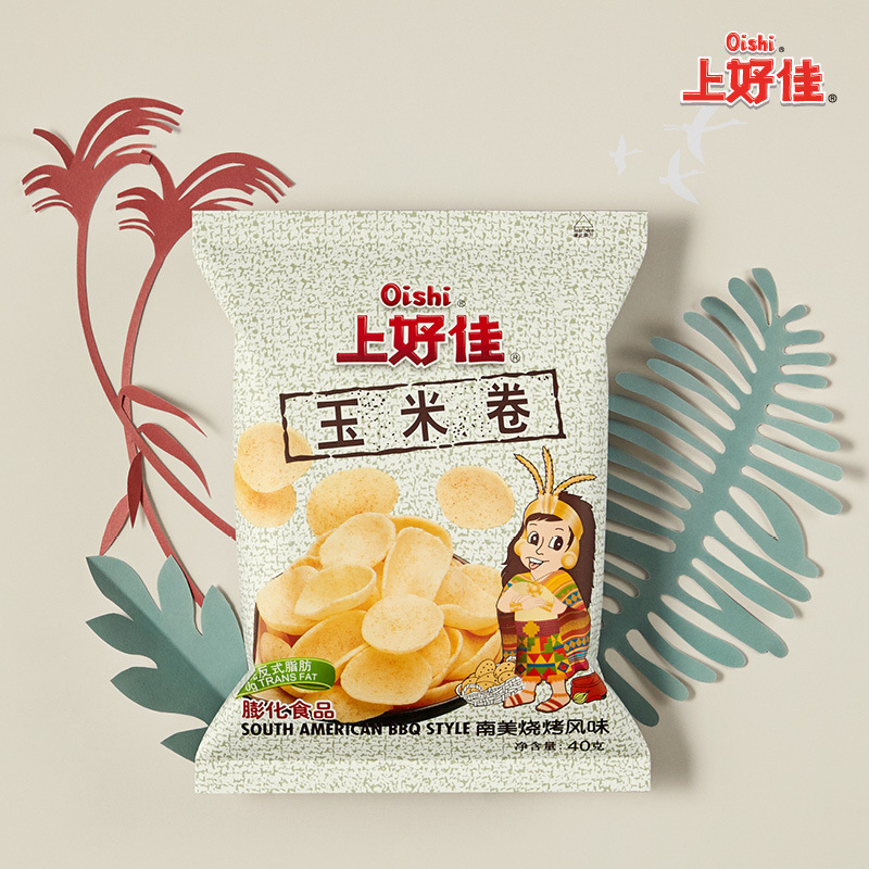 上好佳 玉米卷 40g 南美烧烤风味 怀旧休闲零食儿童膨化食品