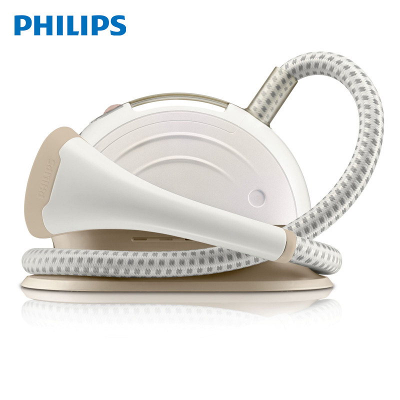 飞利浦(PHILIPS)蒸汽挂烫机家用GC555 便捷手持立式多档带支架电熨斗 快速祛皱容量1升