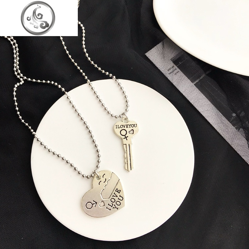 情侣项链一对男女学生便宜闺蜜拼接ins土酷链子装饰废话配饰品jimi