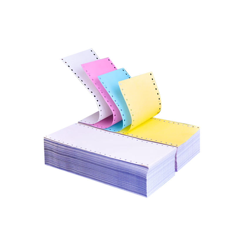 章楷 电脑打印纸120四联二等分 彩色 800页/箱高清大图