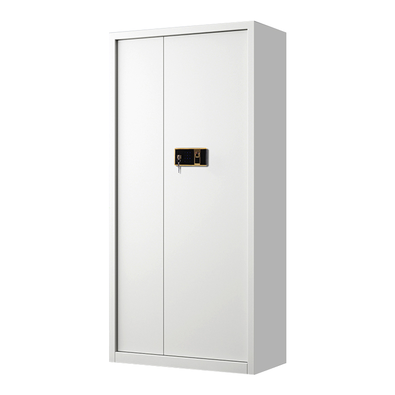 缑氏指纹电子保密柜钢制密码文件柜档案柜矮柜资料柜办公柜通门白色:钥匙指纹锁高清大图