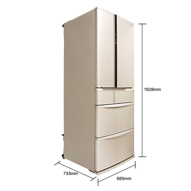 松下冰箱nrf560vtn5538升新款变频多门无霜冰箱香槟金原装进口