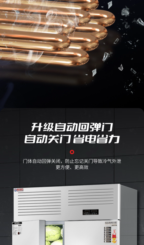 商用豪华立式冷风柜 六门冷柜高清大图