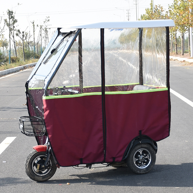 电动三轮车篷新款小巴士古达挡风罩雨蓬帘遮阳老人全封闭加厚透明车棚