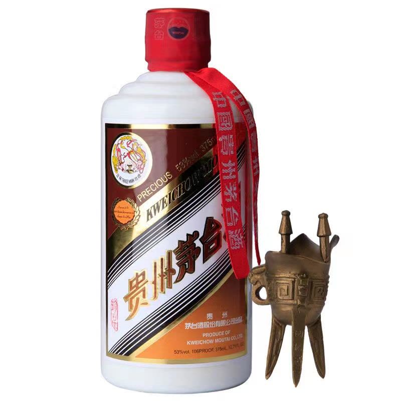 酒别重逢]贵州茅台酒珍品茅台53度375ml酱香型白酒单瓶礼盒装【价格图片
