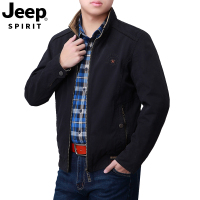 JEEP吉普双面夹克男春季新品立领纯棉中年外套短款休闲两面穿茄克大码