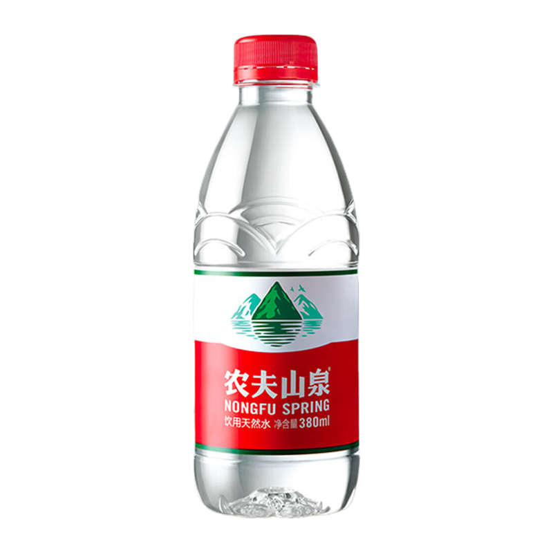 农夫山泉饮用水天然水红盖水380ml 1瓶