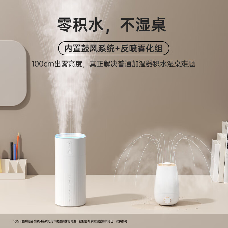 几素桌面办公室便携加湿器小型家用1升容量 HU19 [白色]蓄电款I 大雾0积水高清大图