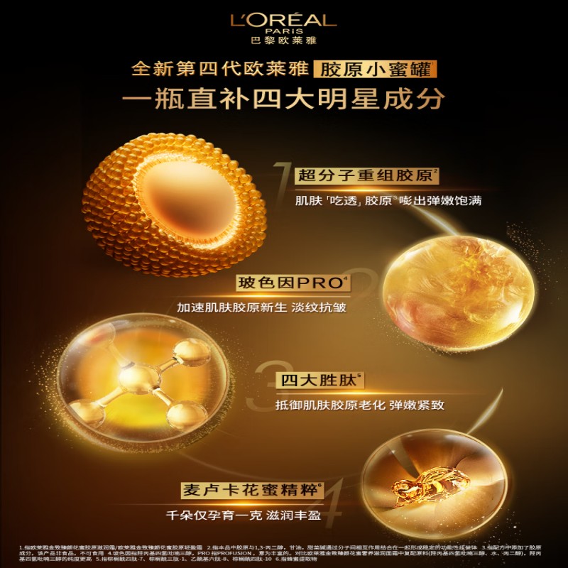 欧莱雅金致臻颜花蜜胶原面霜60g(小蜜罐)滋润第二代高清大图