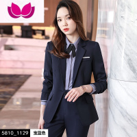七斓高端西装套装女2023新款春酒店前台工作服职业正装小个子西服外套 L 单件宝蓝色西装