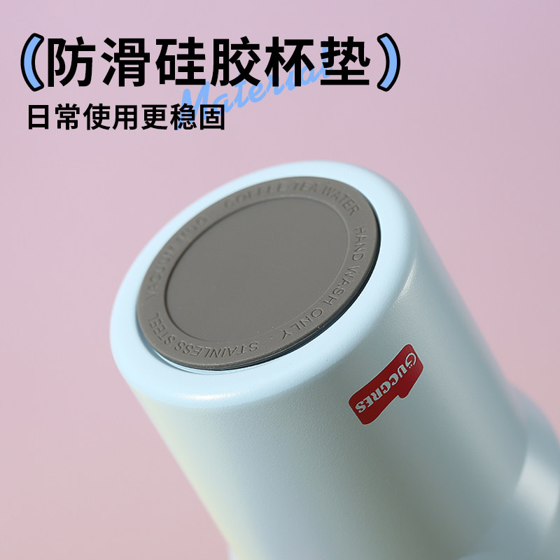 iChoice不锈钢吸管杯办公室大容量便携水杯720ml-冰椰奶冻色高清大图