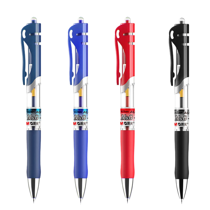 晨光(M&G)文具K35/0.5mm蓝色中性笔经典按动子弹头签字笔医用处方笔学生/办公水笔12支/盒 蓝色高清大图