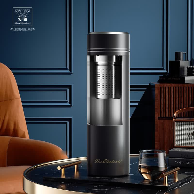 火象伯爵·焖茶师保温杯HXB-BW157黑色 500ml高清大图