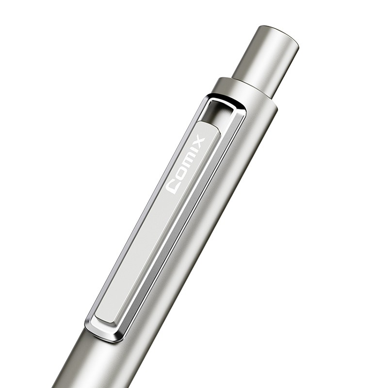 齐心 V09 远见按动中性笔 速干 双珠子弹头 0.7mm 黑 12支装高清大图