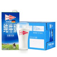 德悠(HANSANU)全脂纯牛奶1L*12盒 进口纯牛奶 箱装 德国原装进口