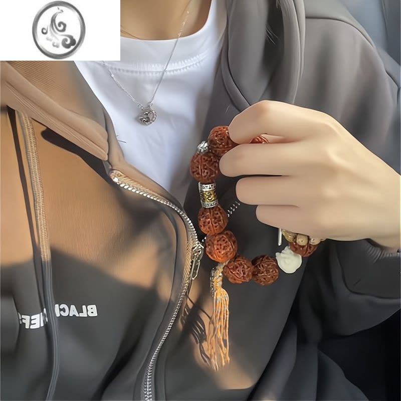 JiMi原创大金刚菩提子手串男士文玩核桃原籽星月菩提手链女款盘玩佛珠图片