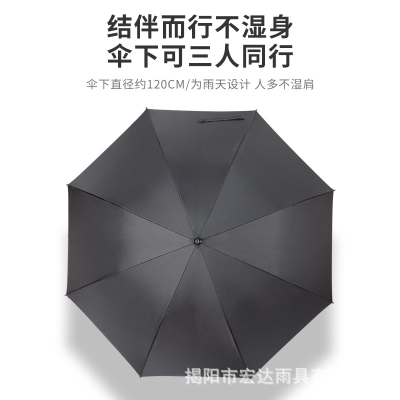 自动黑胶防风伞