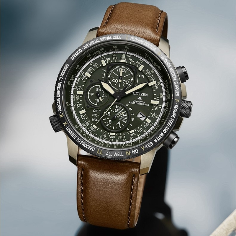 国行西铁城citizen手表promaster系列舒博钛皮带光动能电波万年历商务
