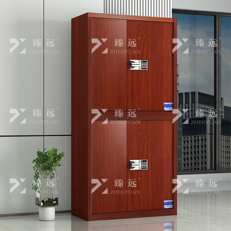 臻远 ZYJJ-80062 保密柜 红木纹分双节智能密码锁 长900*宽420*高1900mm 单位:1台