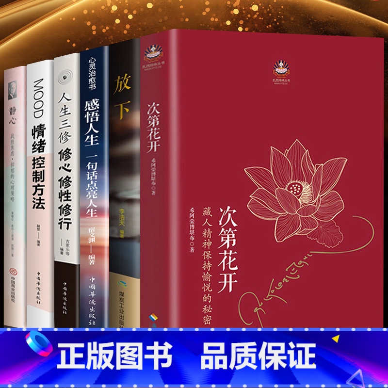 次第花开+心灵修养系列【套装6册】 【正版】专营次第花开 2017修订版 希阿荣博堪布的现代心灵开示 藏人精神愉悦的秘密