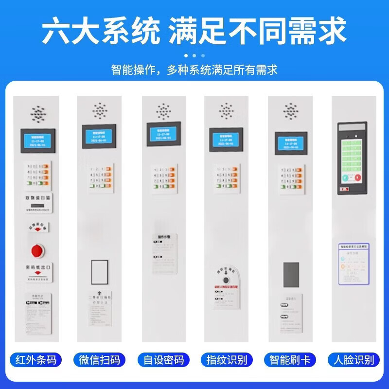 锦北 智能电子存包柜商场超市物品寄存柜铁皮储物柜 60门智能刷卡款高清大图