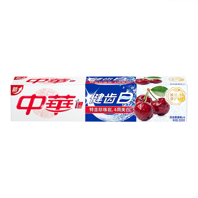 中华健齿白水果味牙膏200g