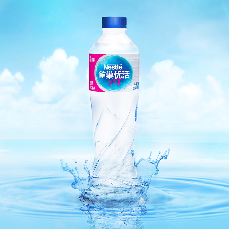 雀巢(Nestle)优活饮用纯净水550ml*24/箱 (新老包装随机发货中)雀巢纯净水 瓶装水 会议用水