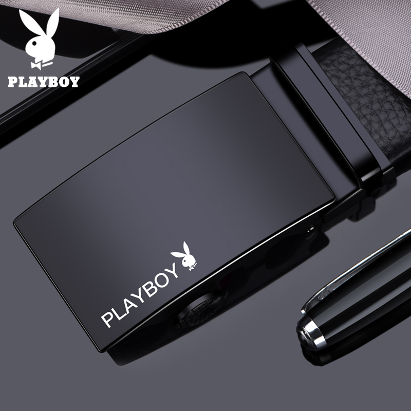 花花公子纯男士皮带真皮头层牛皮自动扣腰带年轻人裤带潮高档礼盒高清大图