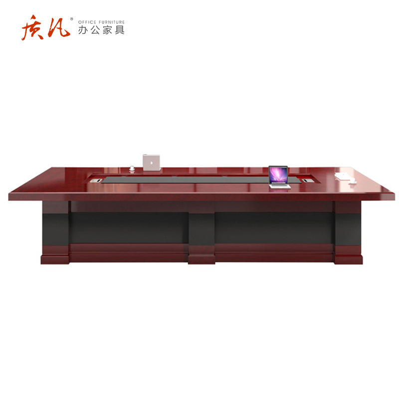 质凡大型会议桌会议室油漆木贴皮办公桌