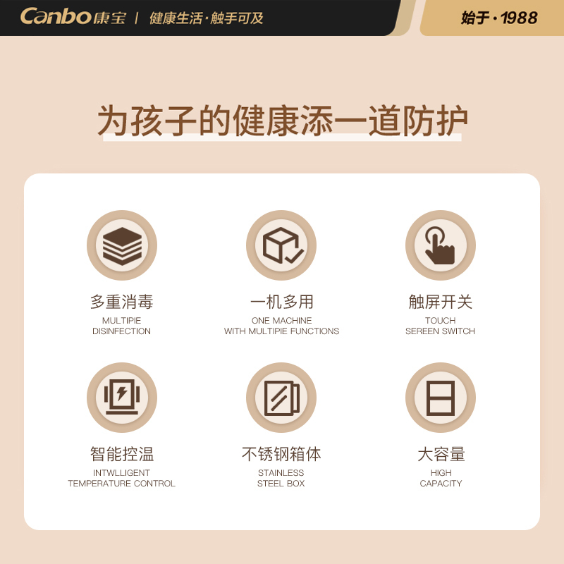 康宝(Canbo) 商用立式大容量大型 餐厅厨房酒楼多功能消毒柜XDZ138-T1