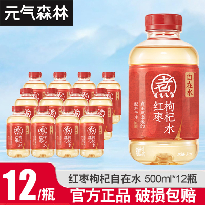 元气森林自在水红枣枸杞500ml*12瓶