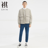 【2件2.5折价：136.3，14日0点】CHIN祺款轻薄服男新款春秋季锦纶服圆领文艺男商务休闲流外套轻