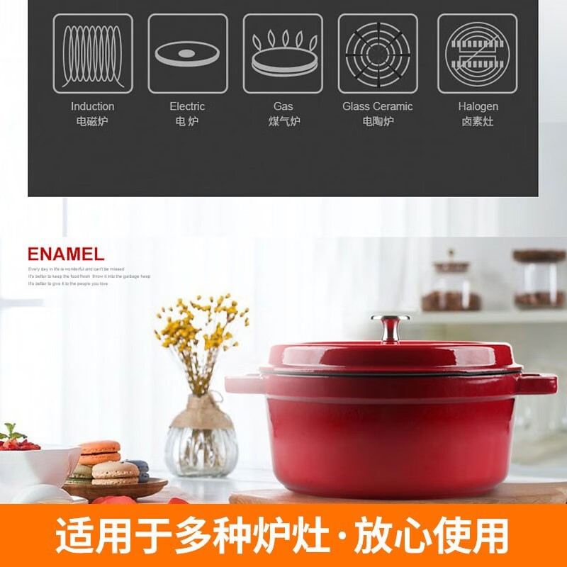 九阳铸铁珐琅锅F24T-F21高清大图